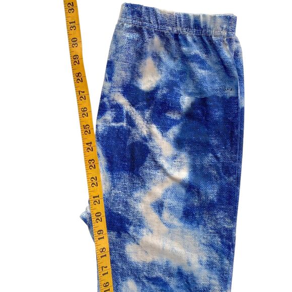 Base Layer Pants Womens L/XL Leggings Blue/Off-White Abstract Pattern 20” Inseam - Picture 9 of 9